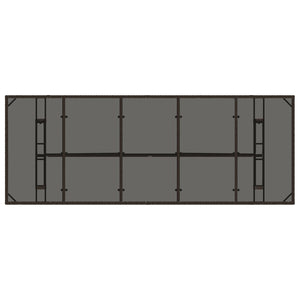 Tavolo Giardino Piano in Vetro Marrone 240x90x75 cm Polyrattan 365598
