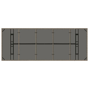 Tavolo da Giardino Piano in Vetro Grigio 240x90x75cm Polyrattan 365599