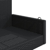 Panchina a Dondolo Nera 119x56x48 cm in Polyrattan 365625