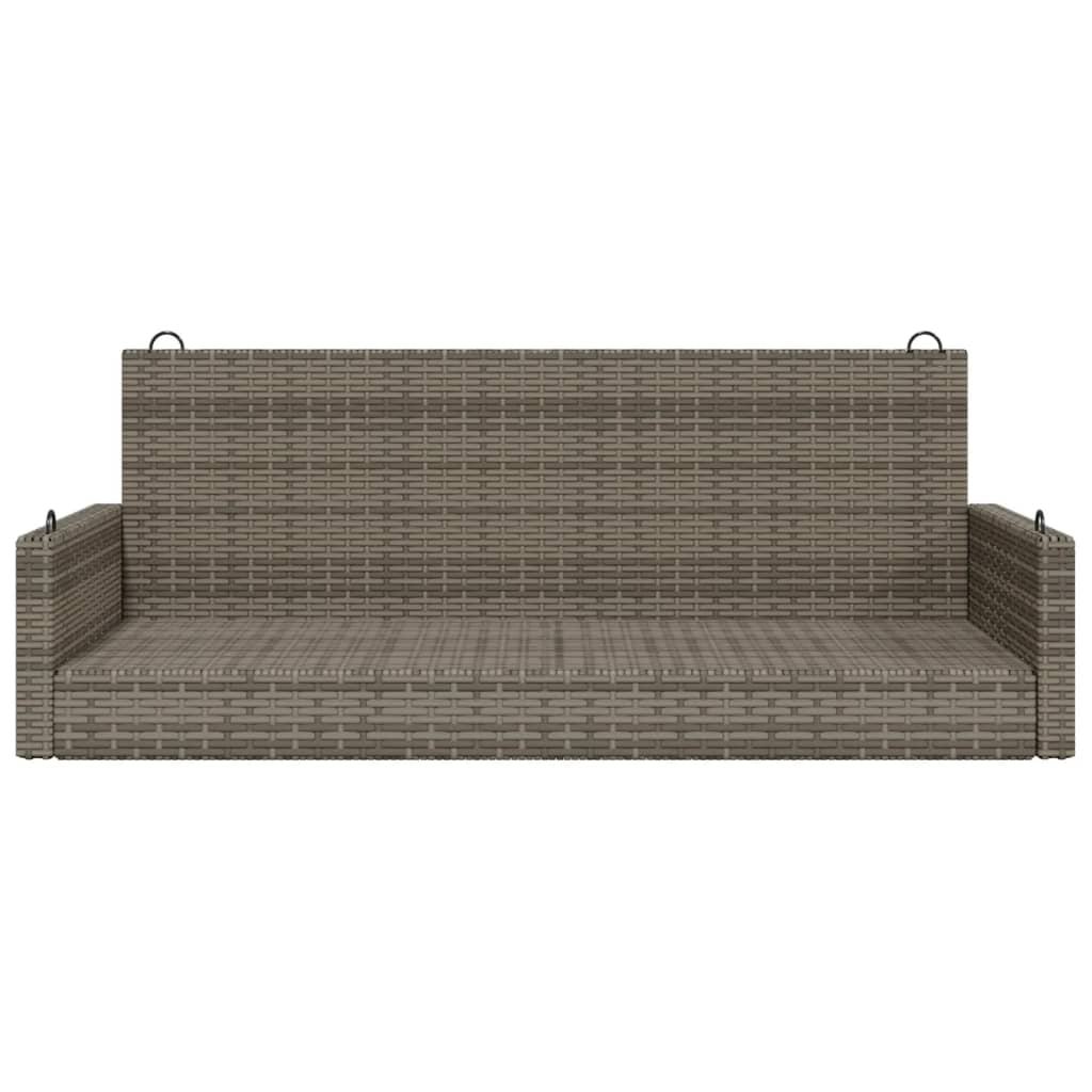 Panchina Dondolo Grigia 119x56x48 cm in Polyrattan 365627