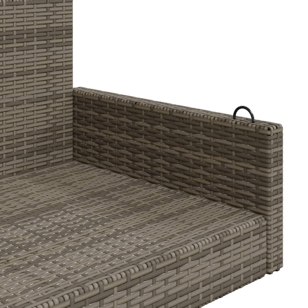 Panchina Dondolo Grigia 119x56x48 cm in Polyrattan 365627