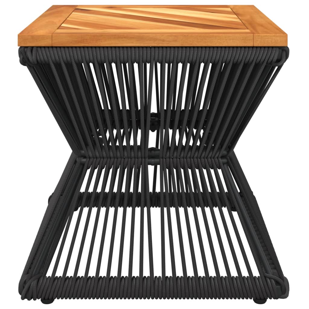 Tavolino Base in Filo Metallico Nero 38x38x38cm Massello Acacia