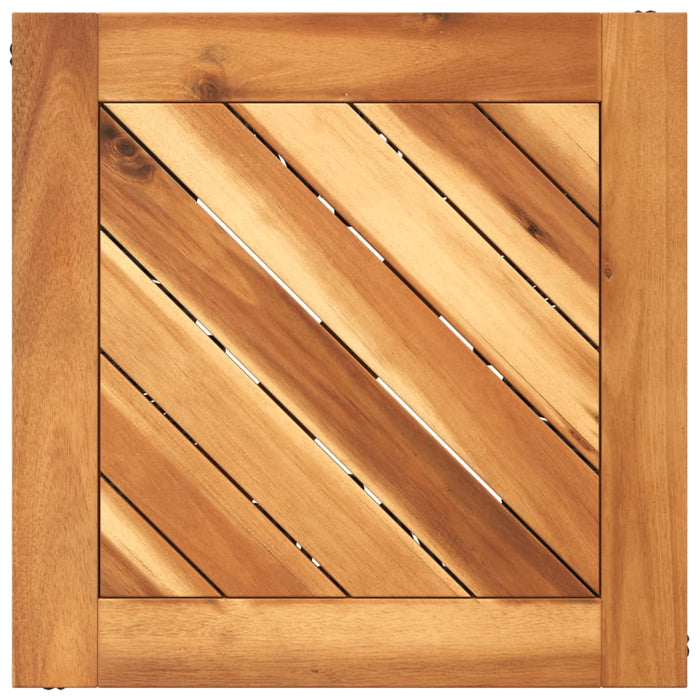 Tavolino Base in Filo Metallico Nero 38x38x38cm Massello Acacia 365636