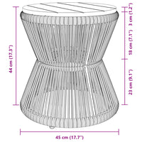 Tavolino Base in Filo Metallico Nero Ø 45x44 cm Massello Acacia