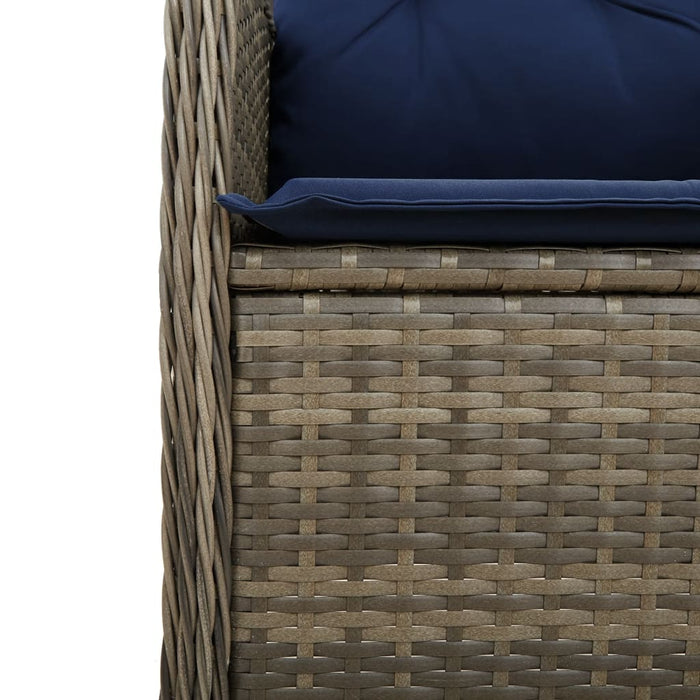 Sedie da giardino reclinabili 2 pz con cuscini grigie in polyrattan 365689