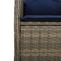 vidaXL Sedie da giardino reclinabili 2 pz con cuscini grigie in polyrattan