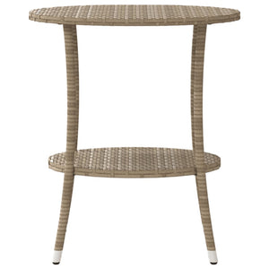 Sedie da Giardino Reclinabili 2pz con Tavolino Polyrattan Beige