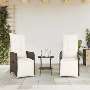 vidaXL Sedie Reclinabili Giardino 2pz con Cuscini Marrone Polyrattan