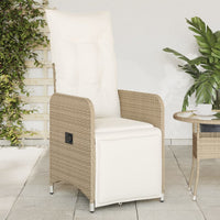 vidaXL Sedie Reclinabili da Giardino 2pz con Cuscini Beige Polyrattan