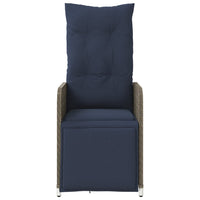 Sedie da giardino reclinabili 2 pz con cuscini grigie in polyrattan 365704