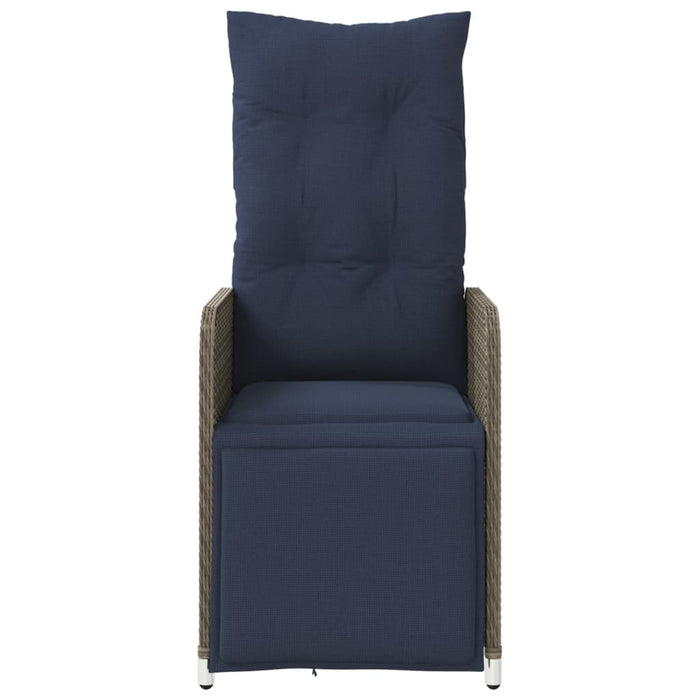 Sedie da giardino reclinabili 2 pz con cuscini grigie in polyrattan 365704