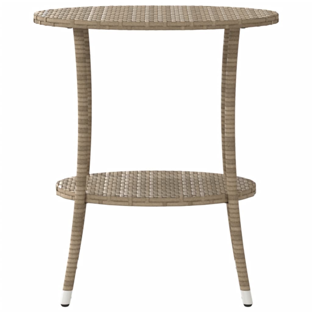Sedie da Giardino Reclinabili 2pz con Tavolino Polyrattan Beige 365708