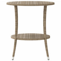 Sedie da Giardino Reclinabili 2pz con Tavolino Polyrattan Beige 365708