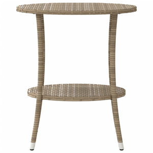 Sedie da Giardino Reclinabili 2pz con Tavolino Polyrattan Beige 365708