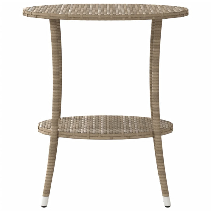 Sedie da Giardino Reclinabili 2pz con Tavolino Polyrattan Beige 365708