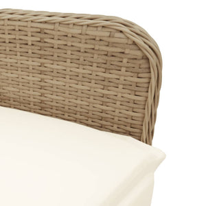 Sedie da Giardino Reclinabili 2pz con Tavolino Polyrattan Beige 365708