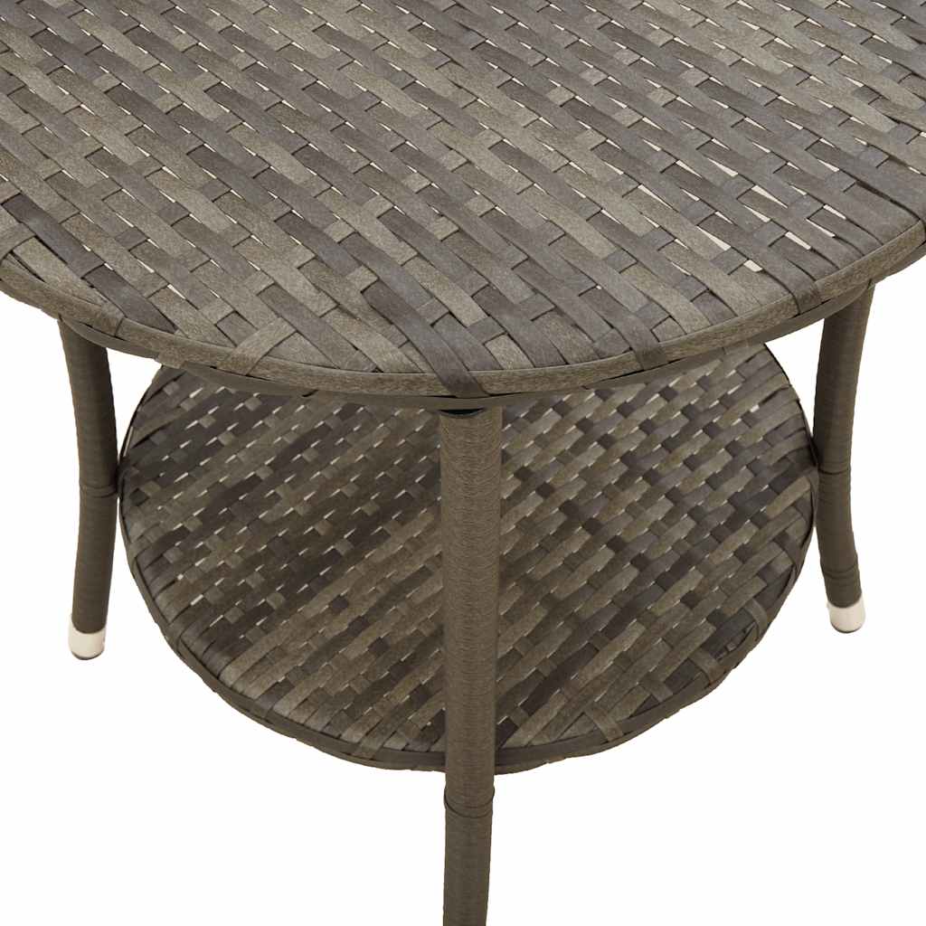 Sedie da giardino reclinabili 2 pz con tavolo grigio in polyrattan 365709