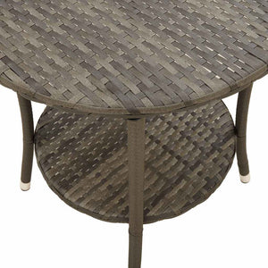 Sedie da giardino reclinabili 2 pz con tavolo grigio in polyrattan 365709