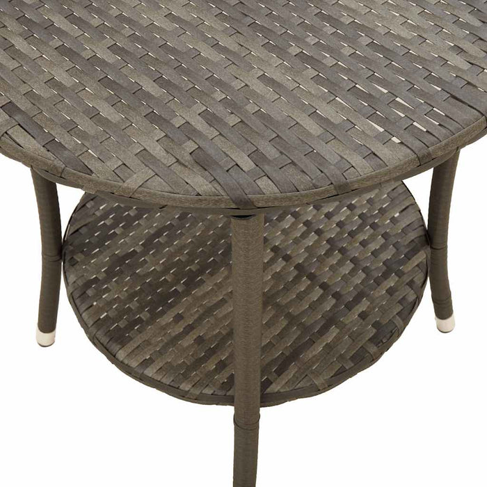 Sedie da giardino reclinabili 2 pz con tavolo grigio in polyrattan 365709