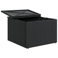Sgabello da giardino con cuscino nero 55x55x37 cm in polyrattan 365968