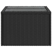 Tavolo da giardino con piano in vetro nero 55x55x37 cm in polyrattan 365969
