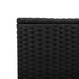 vidaXL Tavolo da Giardino Piano in Vetro Nero 55x55x37 cm Polyrattan
