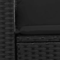 Divano da giardino con cuscini 2 posti nero in polyrattan 365971