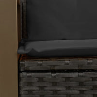 Divano da Giardino con Cuscini a 2 Posti Nero in Polyrattan 365979