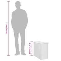 Tavolino da giardino con piano in legno nero 58x27,5x55 cm in polyrattan 365983