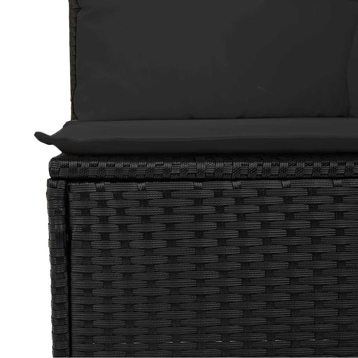 Divano da giardino con cuscini 2 posti nero in polyrattan 365986
