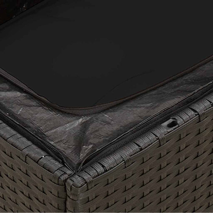 Divano da giardino con cuscini 3 posti nero in polyrattan 365987