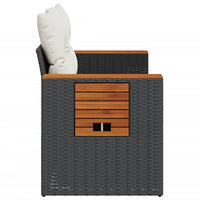 Divano da Giardino con Cuscini a 2 Posti Nero in Polyrattan 366021