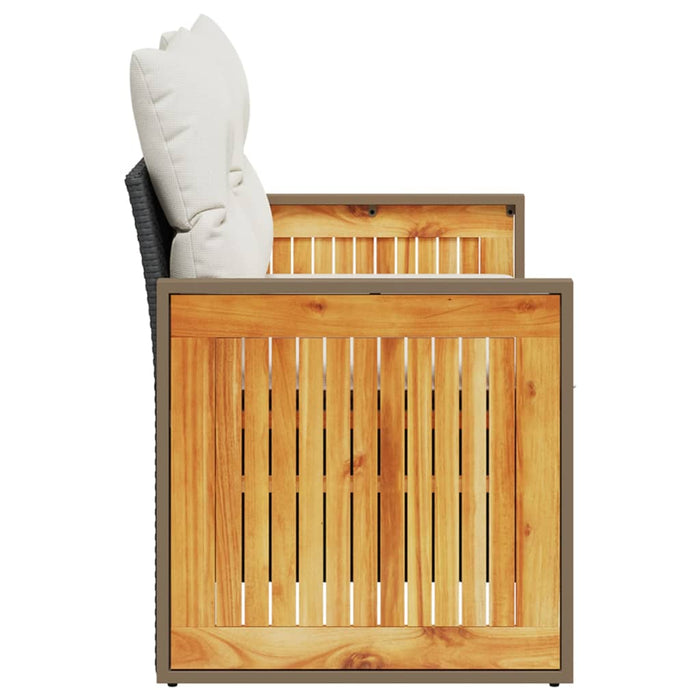 Divano da Giardino con Cuscini a 2 Posti Nero in Polyrattan 366022