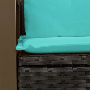 vidaXL Divano da giardino con cuscini 2 posti nero in polyrattan