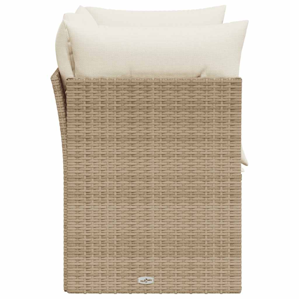 Divano da Giardino con Cuscini a 2 Posti Beige in Polyrattan 366052
