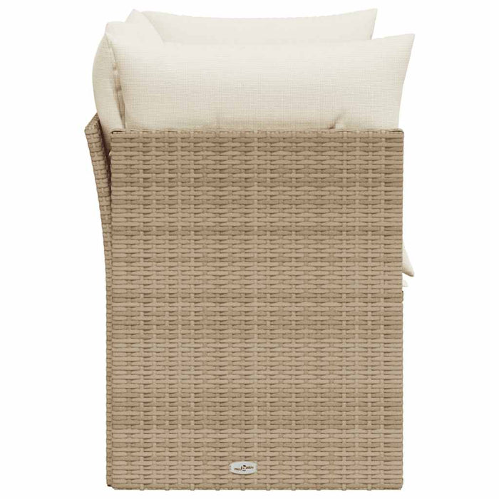 Divano da Giardino con Cuscini a 2 Posti Beige in Polyrattan 366052