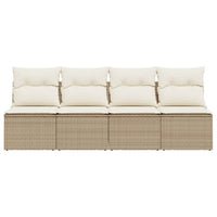 Divano da Giardino con Cuscini a 4 Posti Beige in Polyrattan 366054