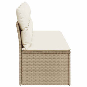 Divano da Giardino con Cuscini a 4 Posti Beige in Polyrattan 366054