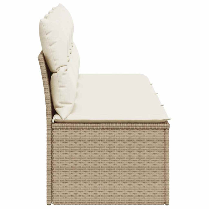 Divano da Giardino con Cuscini a 4 Posti Beige in Polyrattan 366054