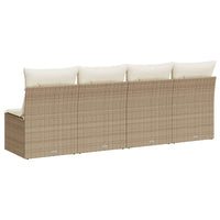 Divano da Giardino con Cuscini a 4 Posti Beige in Polyrattan 366054