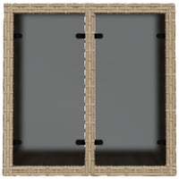 Tavolo da Giardino Piano in Vetro Beige 55x55x37 cm Polyrattan 366058
