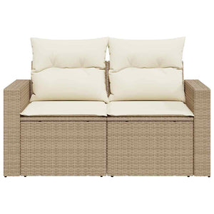 Divano da Giardino con Cuscini a 2 Posti Beige in Polyrattan 366060