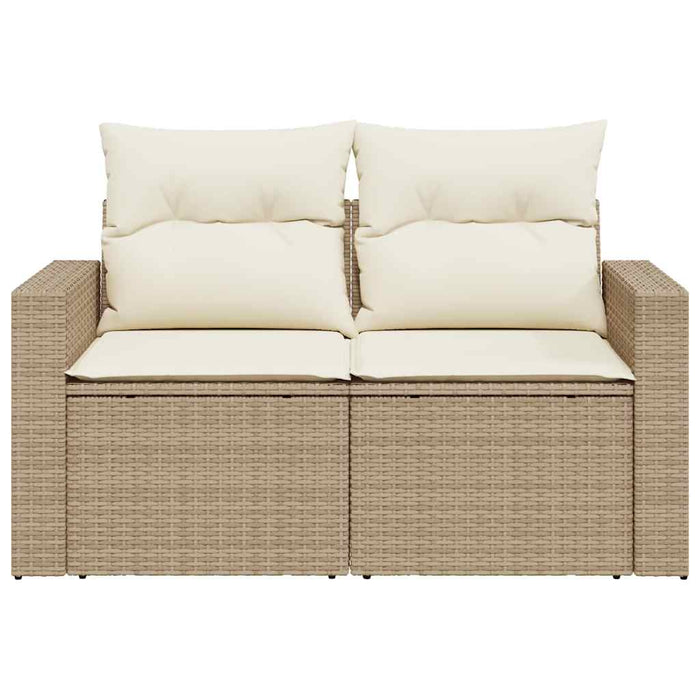 Divano da Giardino con Cuscini a 2 Posti Beige in Polyrattan 366060