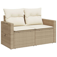 Divano da Giardino con Cuscini a 2 Posti Beige in Polyrattan 366061