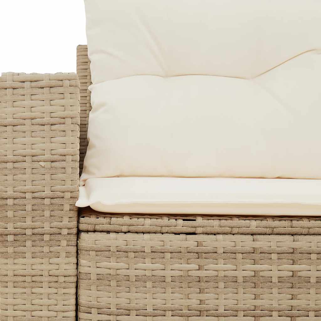 Divano da Giardino con Cuscini a 2 Posti Beige in Polyrattan 366061