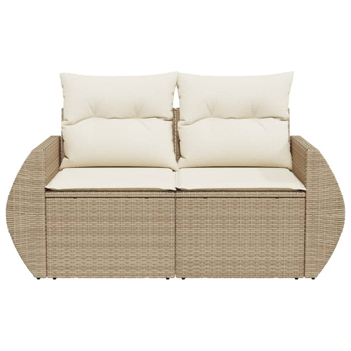 Divano da Giardino con Cuscini a 2 Posti Beige in Polyrattan 366062