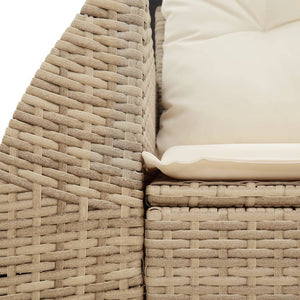 Divano da Giardino con Cuscini a 2 Posti Beige in Polyrattan 366062