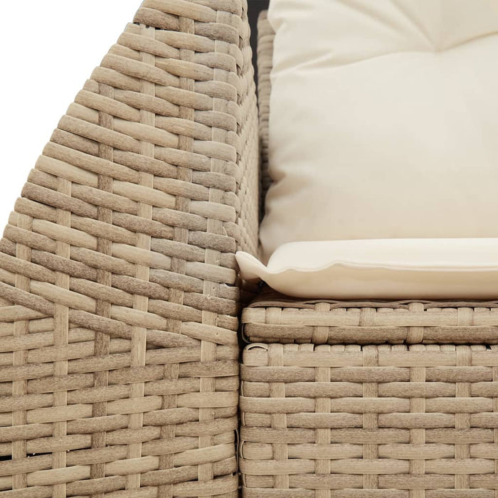 Divano da Giardino con Cuscini a 2 Posti Beige in Polyrattan 366062