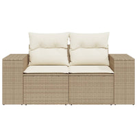 Divano da Giardino con Cuscini a 2 Posti Beige in Polyrattan 366063
