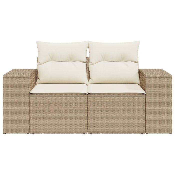 Divano da Giardino con Cuscini a 2 Posti Beige in Polyrattan 366063